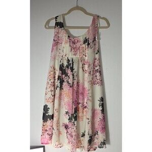 Soho Apparel Ltd Pink Floral Fit And Flare Short Dress Size PM Tie Under Chest
